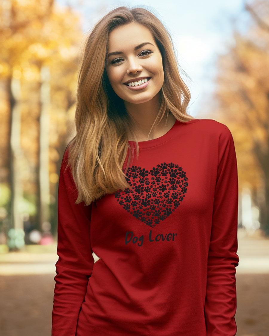 Black Heart Dog Lover Long Sleeve T-Shirt - Pawz