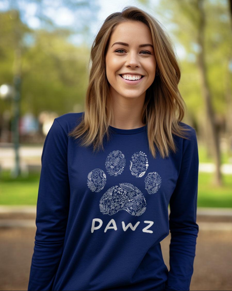 Pawz Leaves Outline Long Sleeve T-Shirt - Pawz