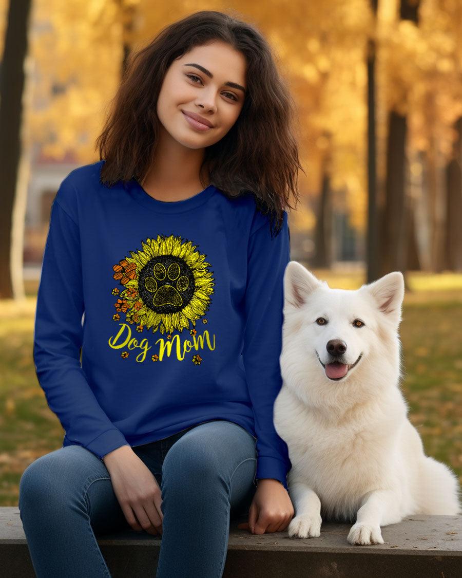Sunflower Dog Mom Long Sleeve T-Shirt - Pawz