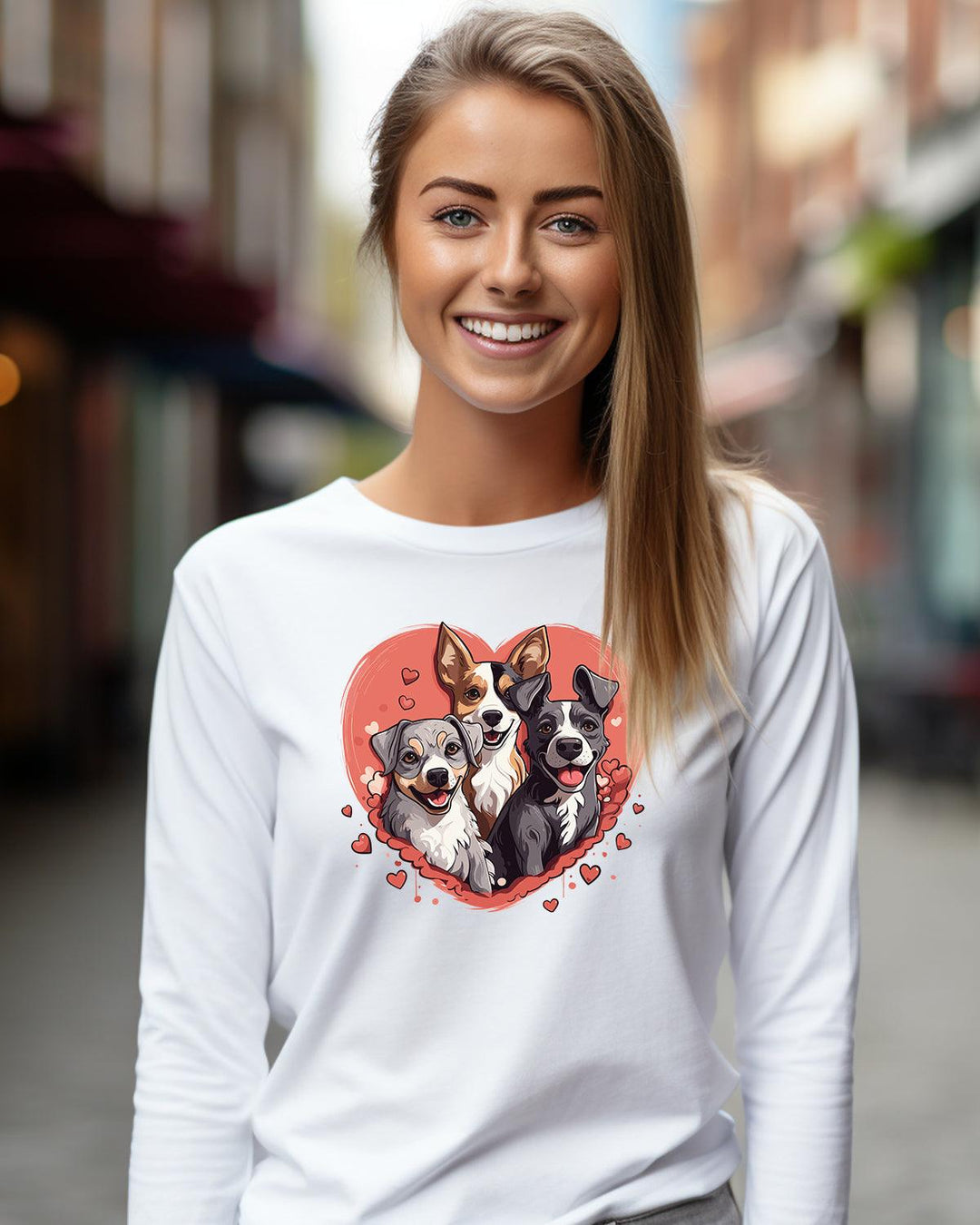 My Valentine Is All The Dogs v1 White Long Sleeve - Pawz