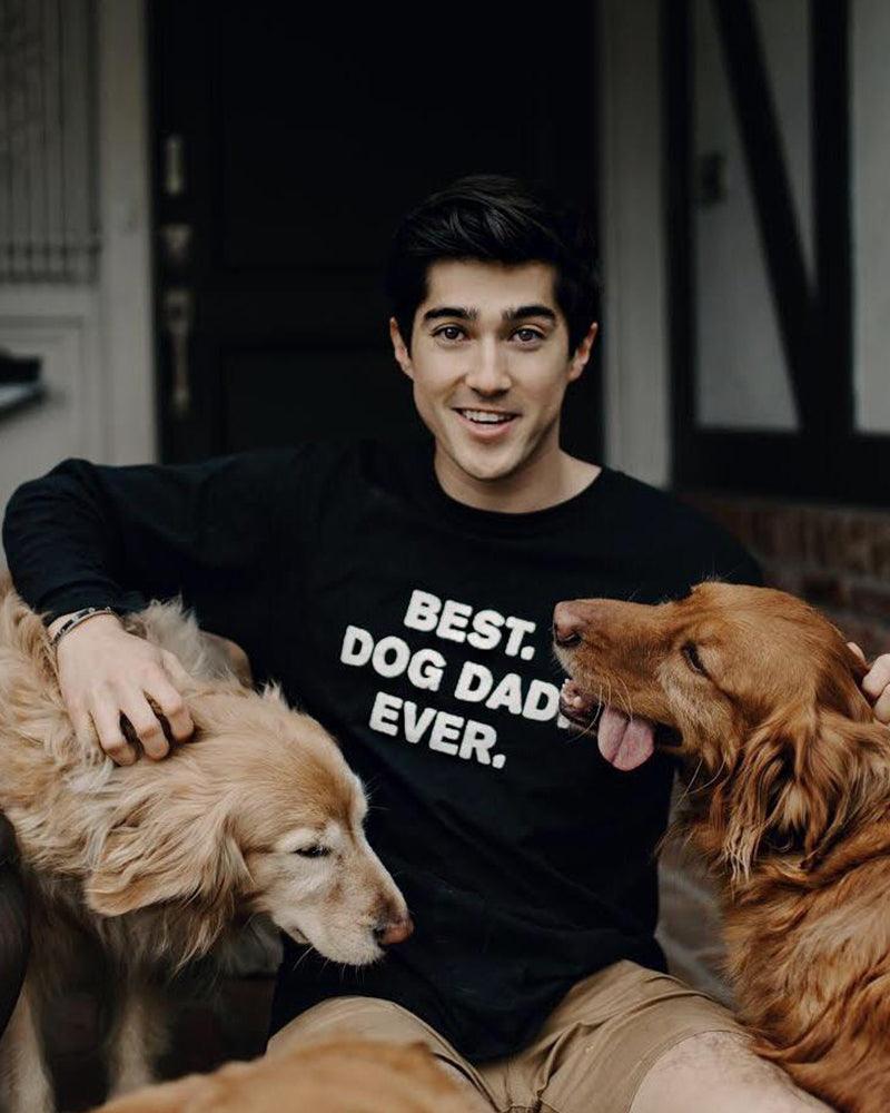 Pawz Men’s Best Dog Dad Ever Black Long Sleeve - Pawz