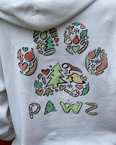 Pawz Whimsical Christmas White Hoodie - Pawz
